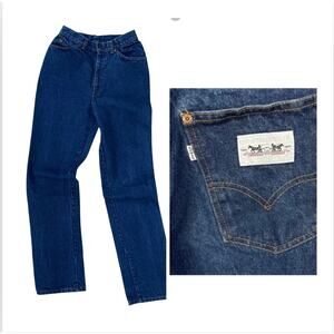 Vintage 70s Levi’s 554 White Tab Double Horse Patch Heavy Denim Jeans Size 25x32